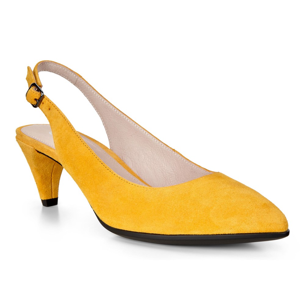 ECCO Womens Pumps Yellow - Shape 45 Pointy Sleek Slingback - RUT-197538